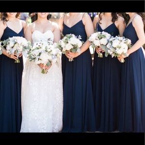 Jenny yoo inesse navy chiffon bridesmaid dress